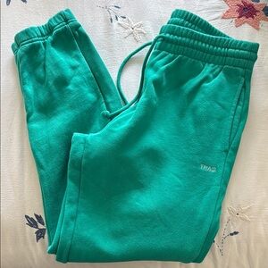 TNA Green/Teal Sweatfleece (Cozy Fleece) Pants boyfriend fit